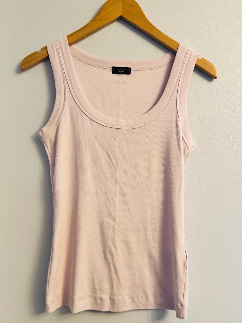 Marc Cain Fine‎ Ribbed Tank Top Blush Pink Cotton Lycra N3 / US 8